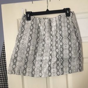 Faux leather python skirt